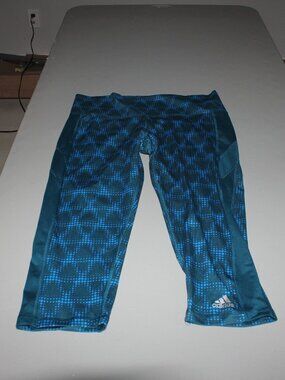 Blue & Green Adidas Running Capris Size Large
